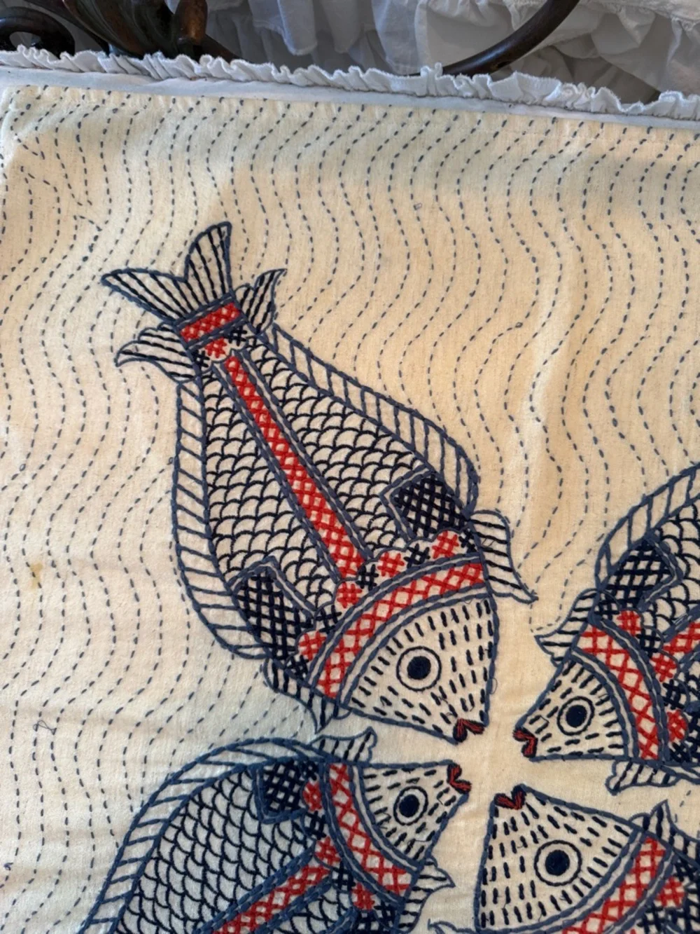 Pottery Barn Kissing Fish Euro Pillow Cover